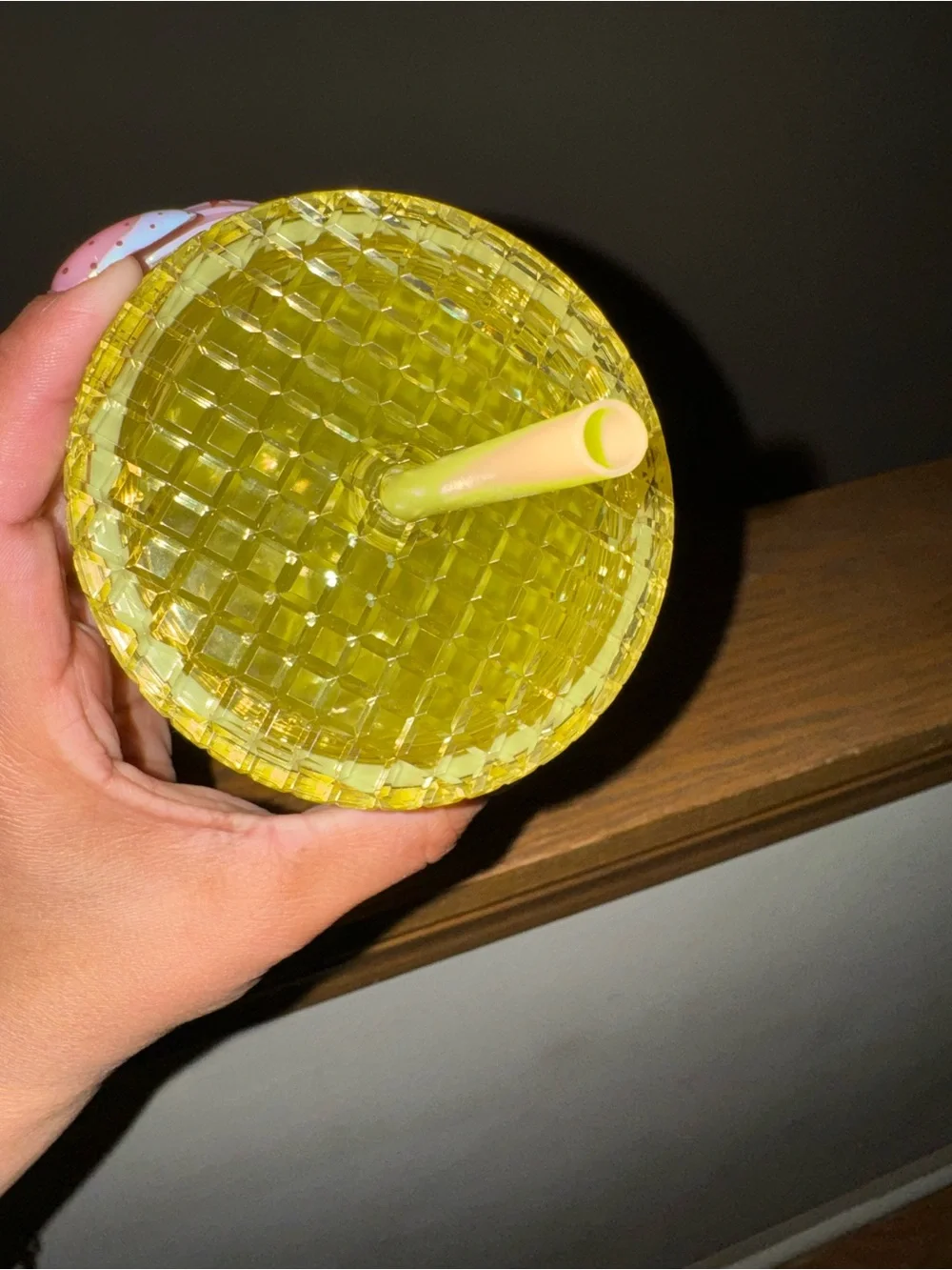Starbucks Lemon Yellow Studded Cold Cup with Straw